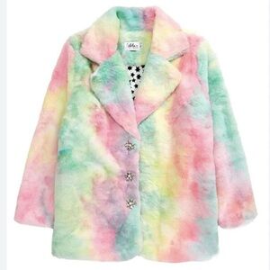 Lola + The Boys Tie Dye Faux Fur Coat